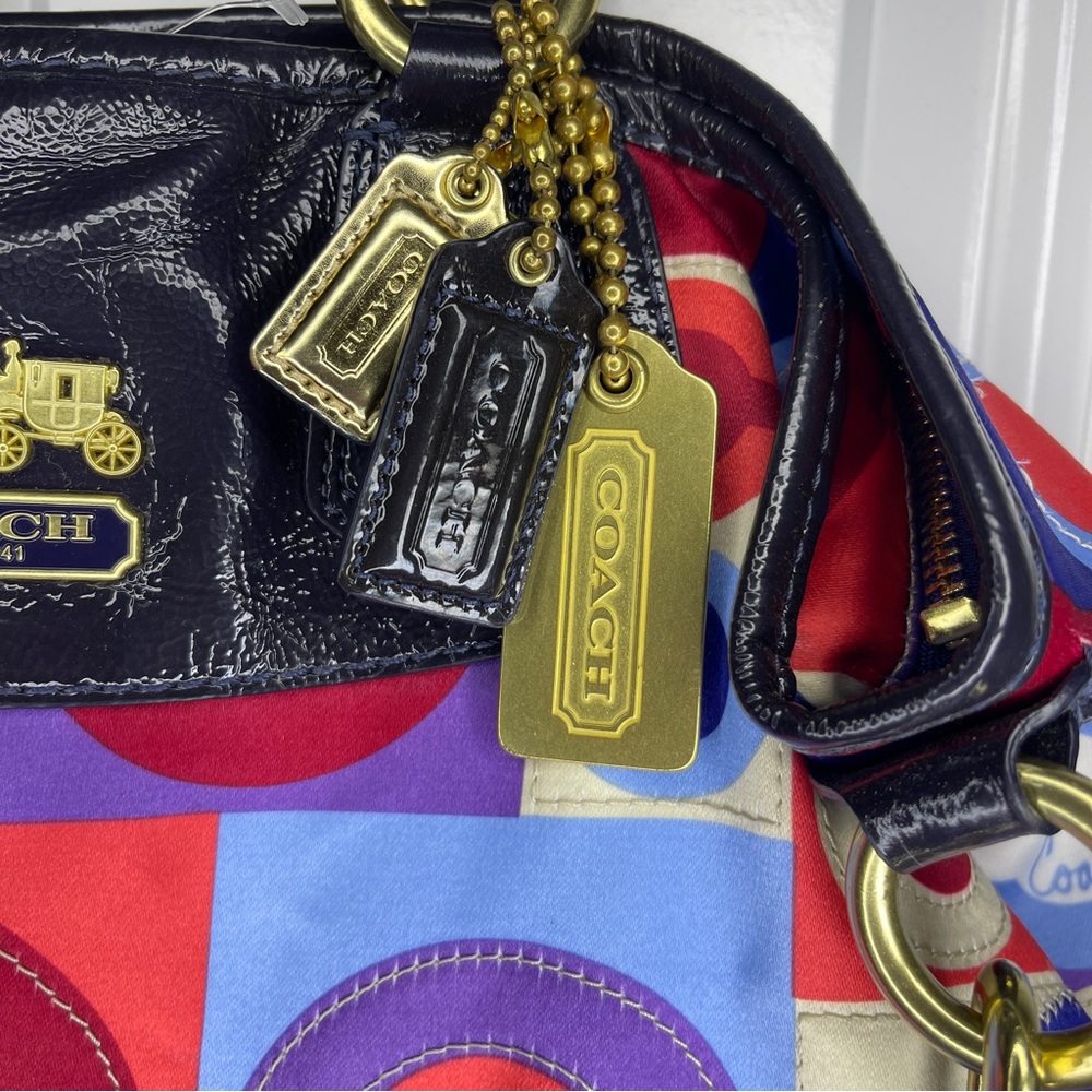 Coach Limited Edition Madison Op Art Julianne Bag Tote Handbag Purse 13253 🔥🔥🔥 - Picture 6 of 16